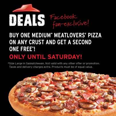 Pizza Hut Buy One Medium Meatlovers' Pizza, Get One Free (Until Feb 2)