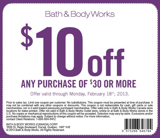 Bath & Body Works $10 Off Any Purchase of $30 or More Coupon (Until Feb 18)