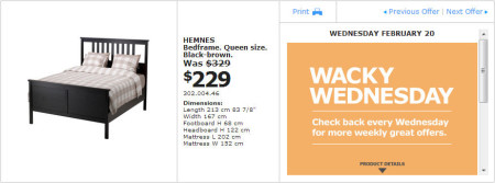 IKEA - Montreal Wacky Wednesday Deal of the Day (Feb 20) A