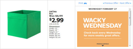 IKEA - Montreal Wacky Wednesday Deal of the Day (Feb 27) A