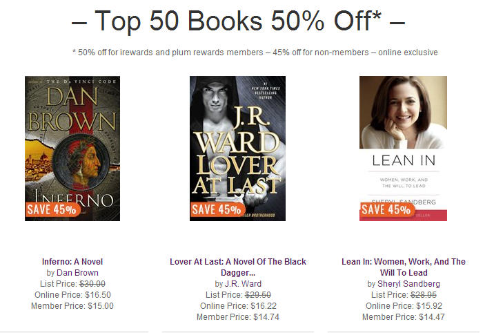 Chapters Indigo Extra $5 Off $30 Purchase Code + 45-50 Off Top 50 Bestsellers + Free Shipping