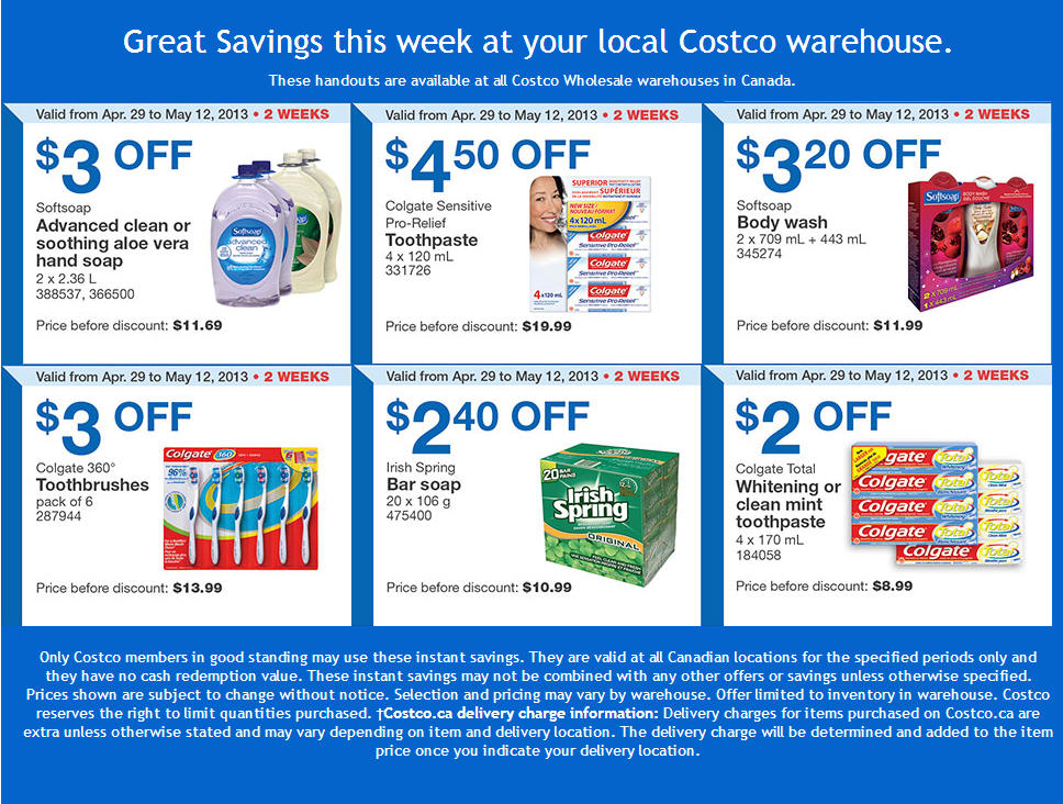 Costco Weekly Handout Instant Savings Coupons (Apr 29 - May 12)