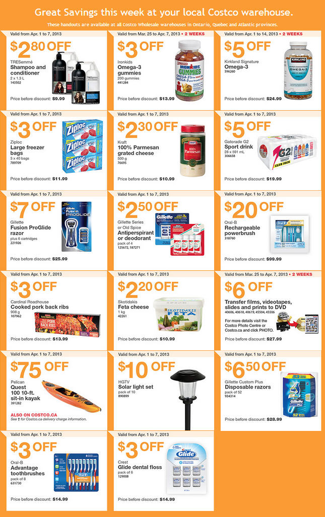 Costco Weekly Handout Instant Savings Coupons EAST (Apr 1-7)