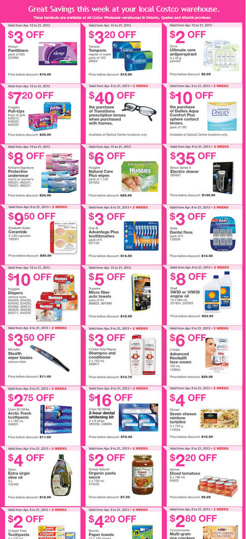 Costco Weekly Handout Instant Savings Coupons EAST (Apr 15-21)