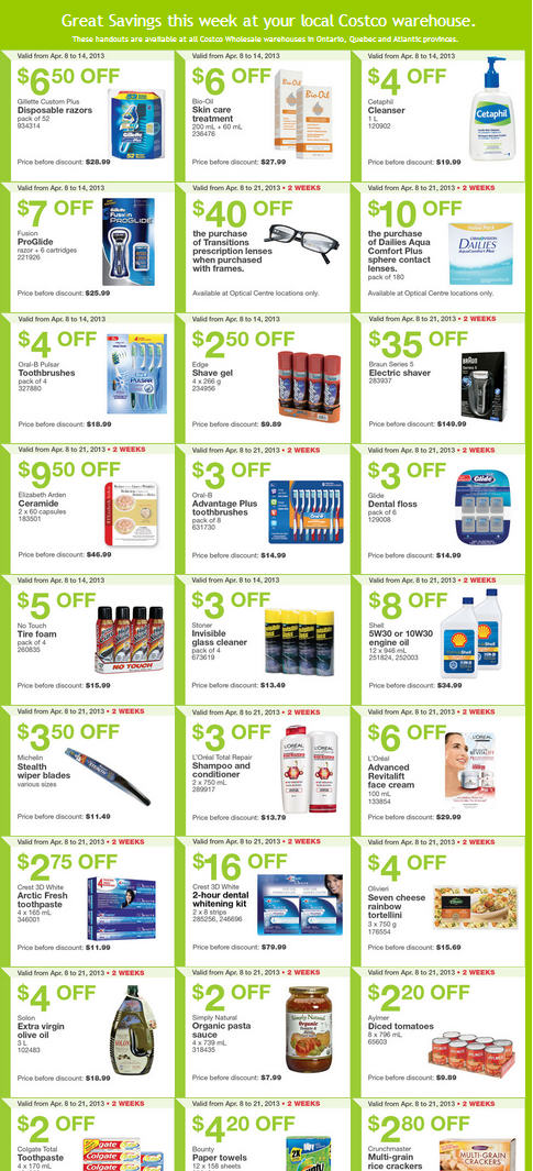 Costco Weekly Handout Instant Savings Coupons EAST (Apr 8-14)