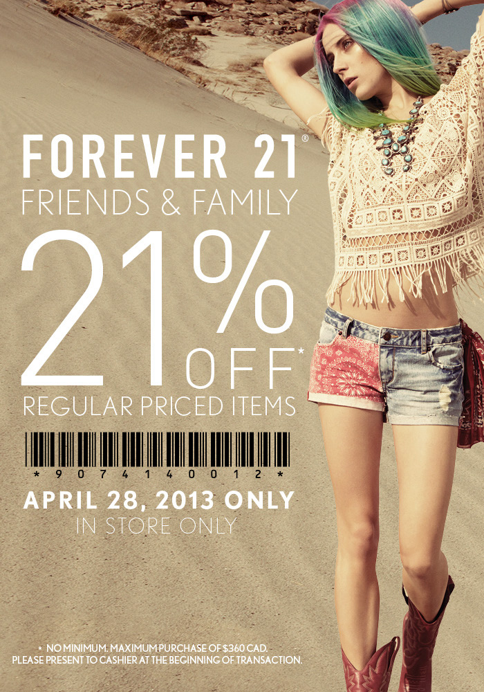 Forever 21 Friends & Family Sale - 21 Off Regular Priced Items (Apr 28)