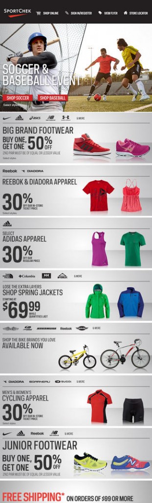 Sportchek Gear up for Spring - Lots of Sales (Apr 24-May 6)