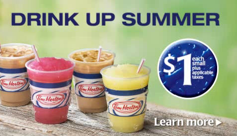 Tim Hortons $1 for Small Iced Coffee, Iced Latte or Frozen Lemonade