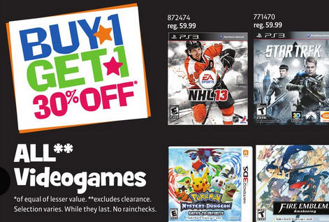 Toys R Us Video Games - Buy 1, Get 1 30 Off (Until May 2)