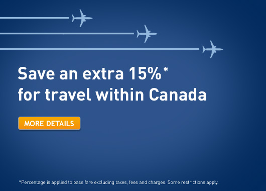 WestJet Extra 15 Off Travel within Canada (Book by Apr 26)