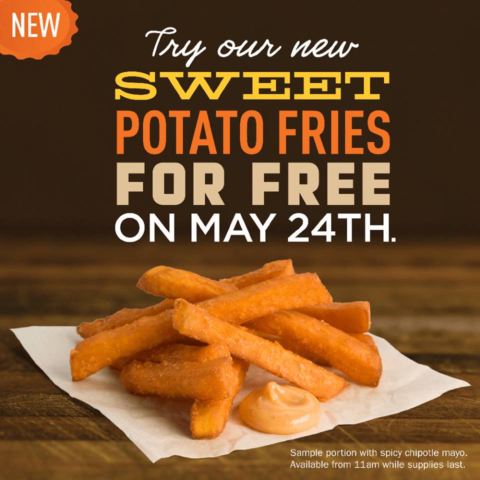 A&W FREE Sweet Potato Fries Today (May 24)
