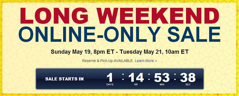 Best Buy Long Weekend Online Sale (May 19-21)