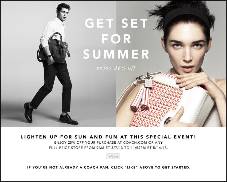 Coach 25 Off Your Purchase Printable Coupon (May 7-14)