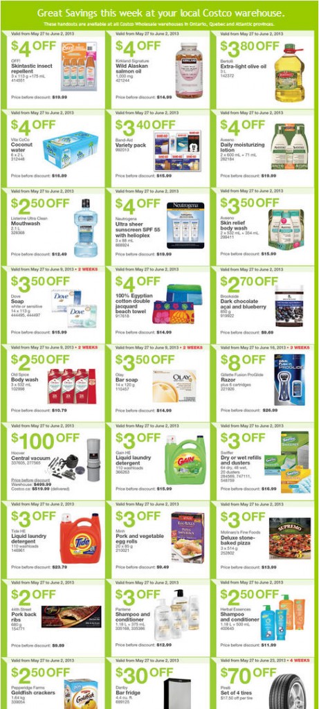 Costco Weekly Handout Instant Savings Coupons EAST (May 27 - June 2)