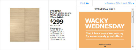 IKEA - Montreal Wacky Wednesday Deal of the Day (May 1)