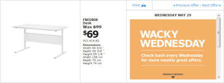 IKEA - Montreal Wacky Wednesday Deal of the Day (May 29) A