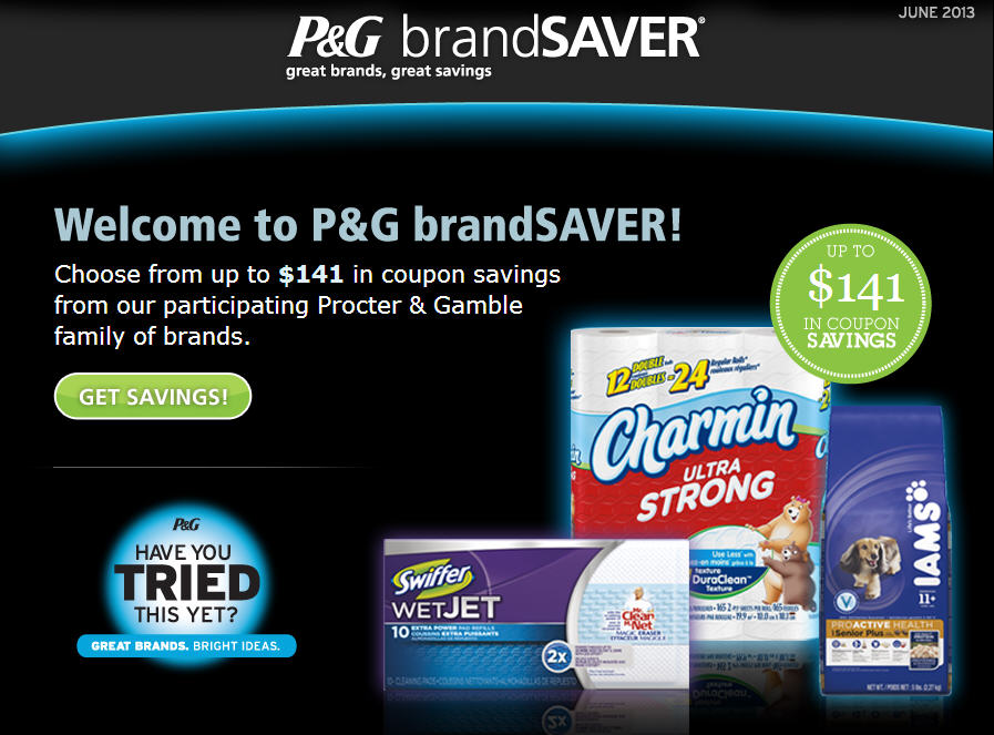 P&G brandSAVER Choose up to $141 Worth of Coupon Savings