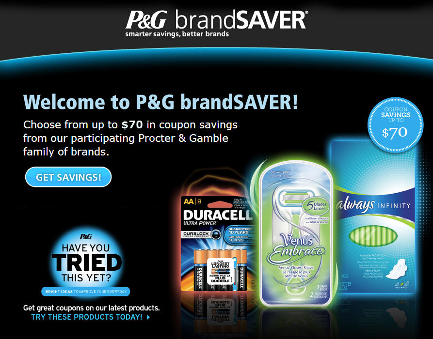 P&G brandSAVER Choose up to $70 Worth of Coupons