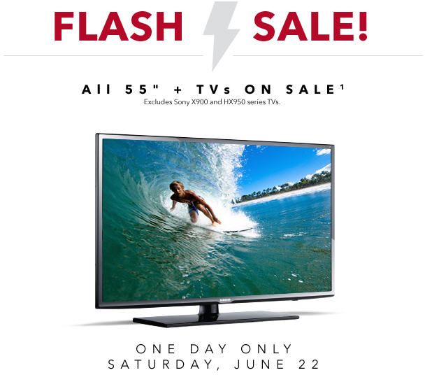 Best Buy Flash Sale - All 55 TVs on Sale (June 22)