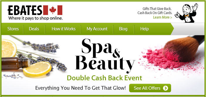 Ebates Spa & Beauty Week - Double Cash Back at Sephora + More
