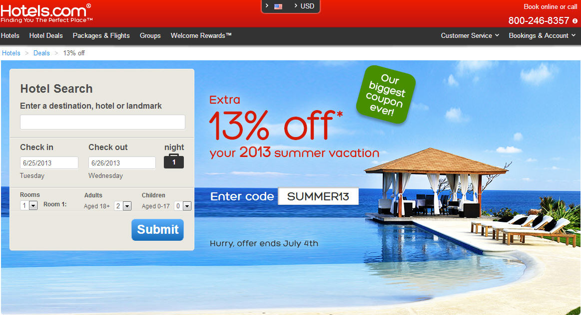 Hotel Biggest Coupon Discount Ever - Extra 13 Off Coupon Code (Book by July 4)