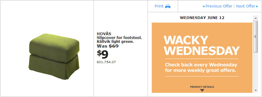 IKEA - Montreal Wacky Wednesday Deal of the Day (June 12) A