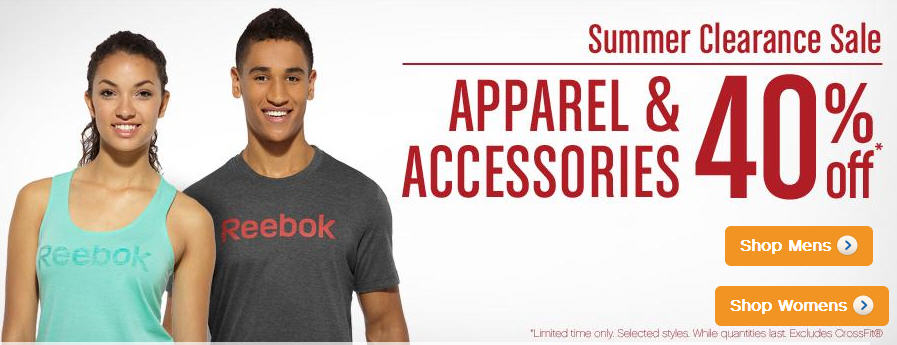 Reebok Summer Clearance Sale 40 Off Apparel & Accessories + Free Shipping