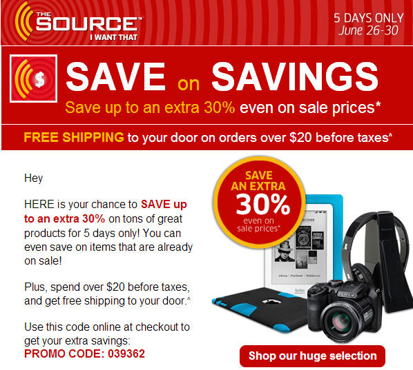 The Source Save up to an Extra 30 even on Sale Prices (June 26-30)