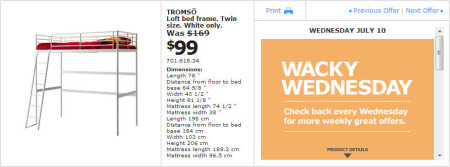 IKEA - Montreal Wacky Wednesday Deal of the Day (July 10)