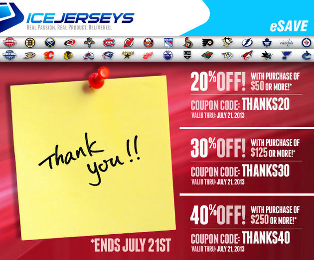 IceJerseys Save up to 40 Off NHL Jersey's & Apparel (Until July 21)