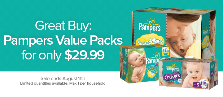 Well Pamper Value Packs for only $29.99 (Until Aug 11)