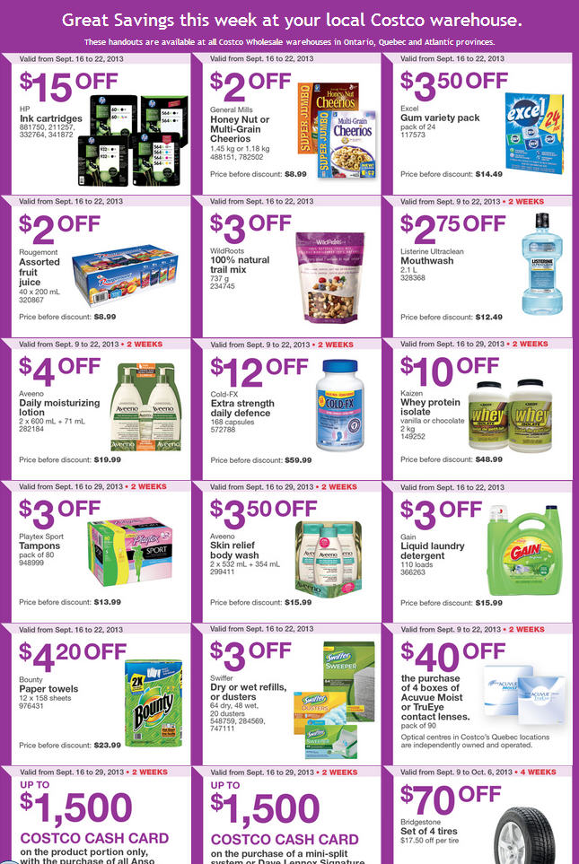 Costco Weekly Handout Instant Savings Coupons EAST (Sept 16-22)
