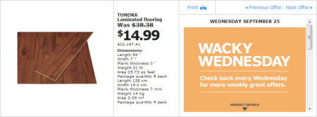 IKEA - Montreal Wacky Wednesday Deal of the Day (Sept 25) A