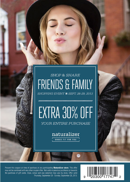 Naturalizer Friends & Family Event - 30 Off Your Entire Purchase (Sept 25-29)