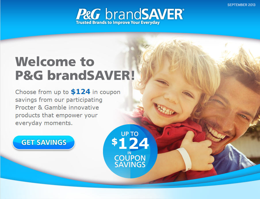 P&G brandSAVER Choose from up to $124 in Coupons Savings