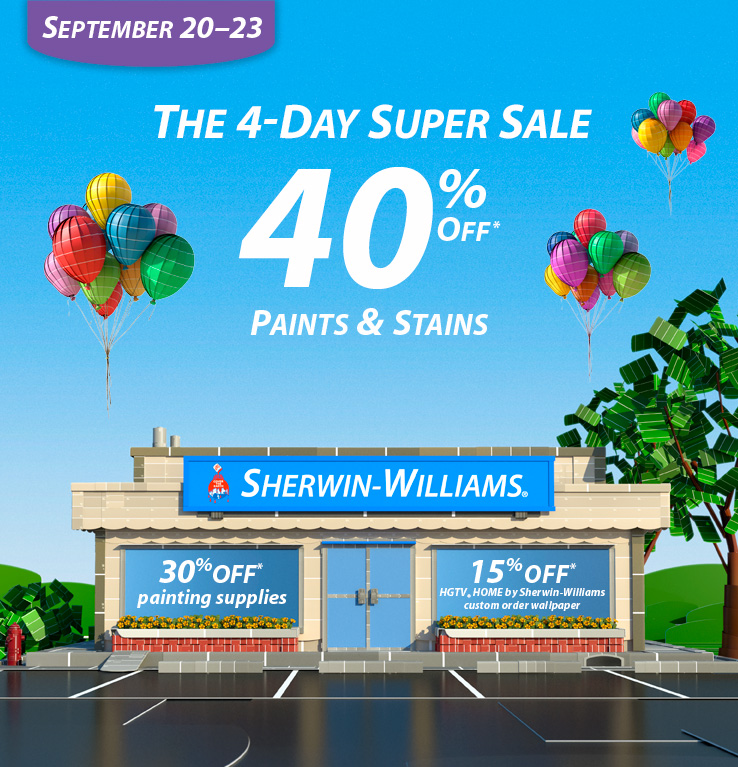 Sherwin-Williams Super Sale - 40 Off Paints & Stains (Until Sept 23)