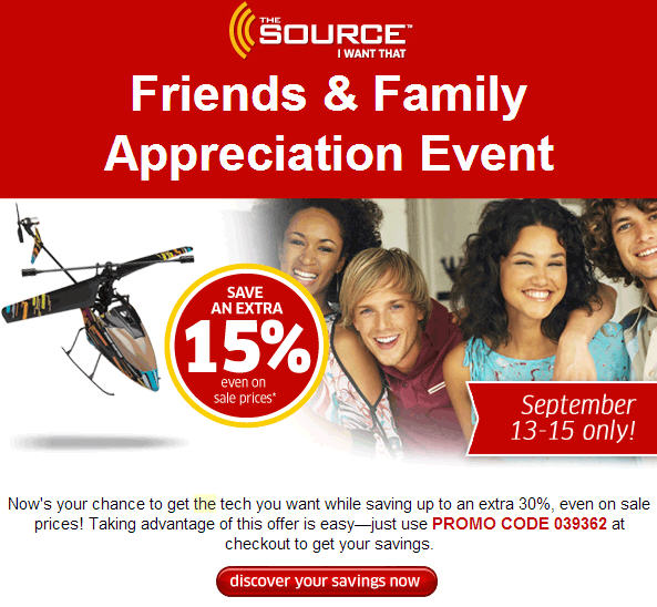 The Source Friends & Family Appreciation Event (Until Sept 15)
