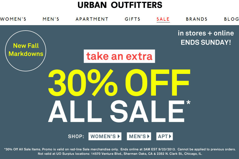 Urban Outfitters Extra 30 Off All Sale Items (Until Sept 22)