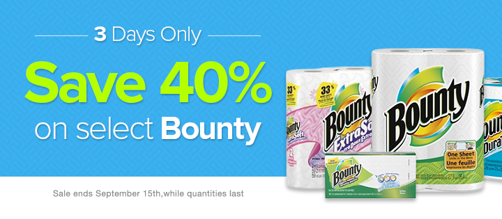 Well Save 40 Off on select Bounty (Until Sept 15)