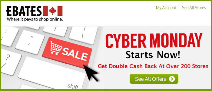 Ebates Cyber Monday - Get Double Cash Back at Over 200 Stores - Today Only (Dec 2)