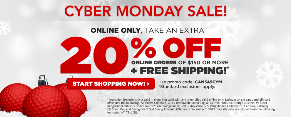 Golf Town Cyber Monday - 20 Off Online Orders Over $150 + Free Shipping (Dec 2)