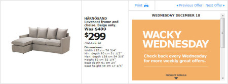 IKEA - Montreal Wacky Wednesday Deal of the Day (Dec 18) C