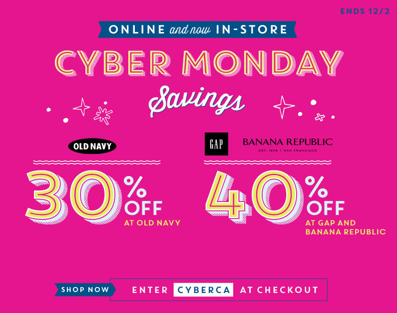Old Navy Cyber Monday 30 Off In-Stores or Online