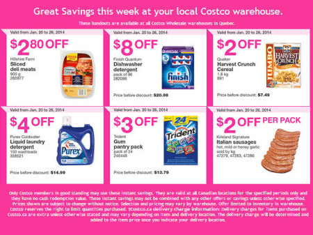Costco Weekly Handout Instant Savings Coupons Quebec (Jan 20-26)