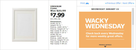 IKEA - Montreal Wacky Wednesday Deal of the Day (Jan 22) A
