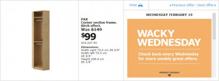 IKEA - Montreal Wacky Wednesday Deal of the Day (Feb 19) A