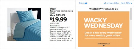 IKEA - Montreal Wacky Wednesday Deal of the Day (Feb 26)