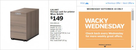 IKEA - Montreal Wacky Wednesday Deal of the Day (Sept 10) A