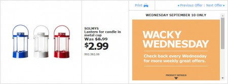 IKEA - Montreal Wacky Wednesday Deal of the Day (Sept 10) B
