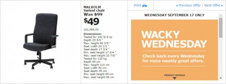 IKEA - Montreal Wacky Wednesday Deal of the Day (Sept 17) A